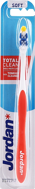 Miękka szczoteczka do zębów, czerwona - Jordan Total Clean Soft — Zdjęcie N1
