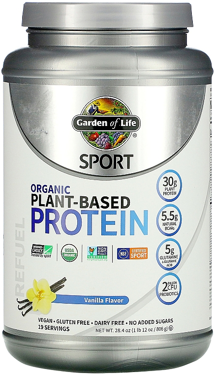 Białko roślinne w proszku o smaku waniliowym - Garden of Life Sport Organic Plant-Based Protein — Zdjęcie N1