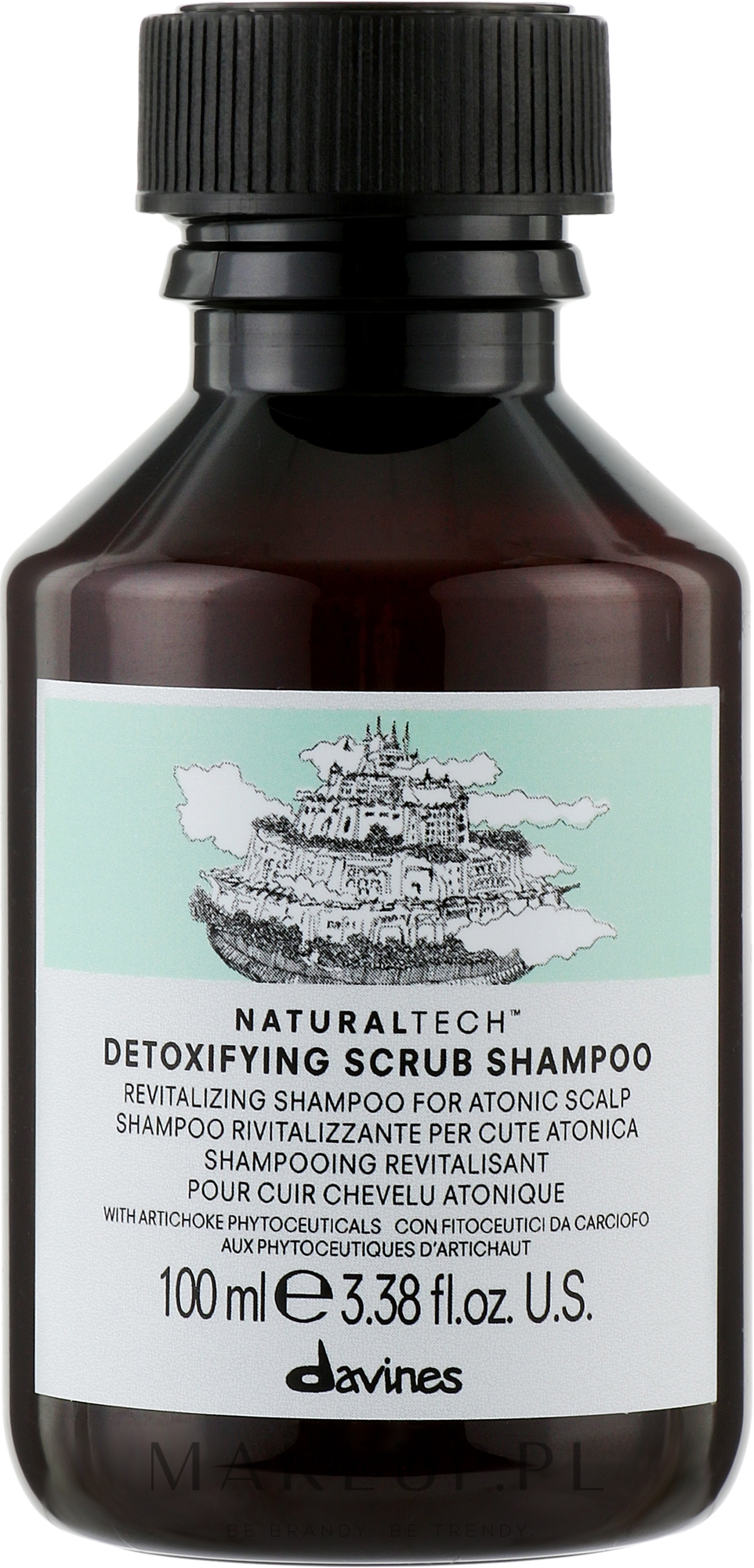 Rewitalizujący szampon-scrub do zwiotczałej skóry głowy - Davines Detoxifying Shampoo — Zdjęcie 100 ml