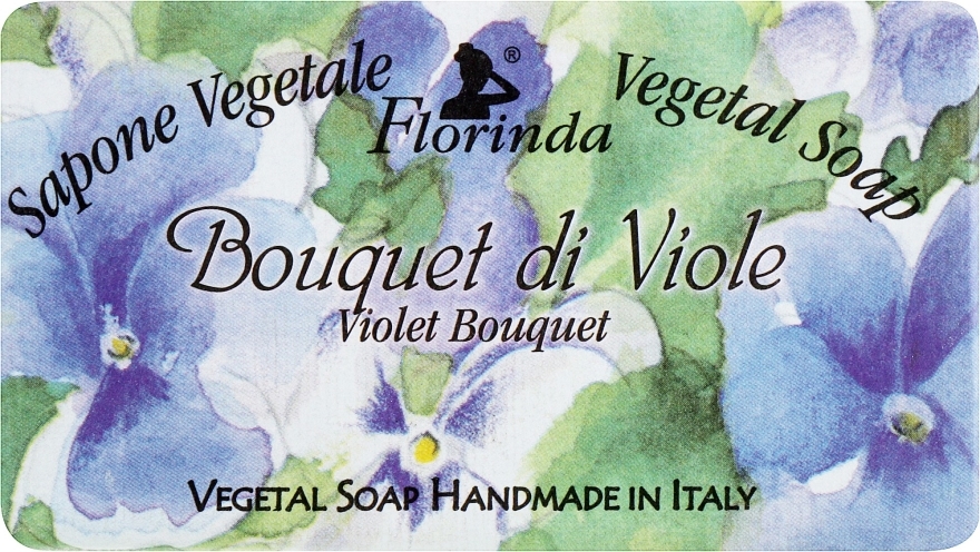 Mydło naturalne w kostce Bukiet fiołków - Florinda Sapone Vegetale Vegetal Soap Violet Bouquet — Zdjęcie N1