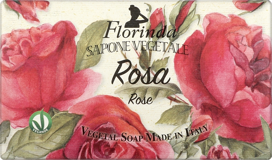 Mydło naturalne w kostce Róża - Florinda Sapone Vegetale Rose — Zdjęcie N1