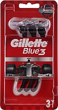 Gillette Blue 3 - Jednorazowe maszynki do golenia, 3 szt., czerwone — Zdjęcie N1