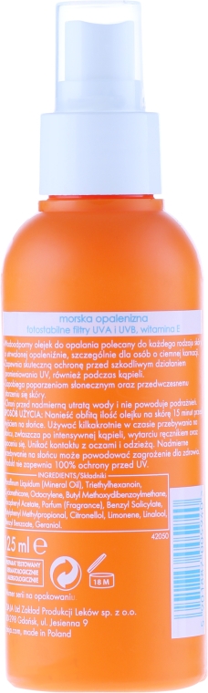 Wodoodporny olejek w sprayu do opalania SPF 6 - Ziaja Sopot Sun — Zdjęcie N2