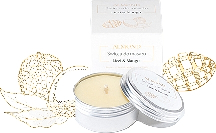 PRZECENA! Świeca do masażu Liczi i mango - Almond Cosmetics Lichee & Mango Massage Candle * — Zdjęcie N1