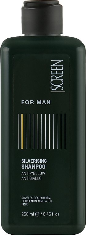 Szampon dla mężczyzn z efektem anti-yellow - Screen For Man Silverising Shampoo — Zdjęcie N1