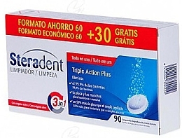 Tabletki do czyszczenia protez - Steradent Triple Action Plus 3 in 1 — Zdjęcie N1
