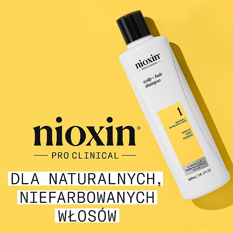 Szampon do pielęgnacji skóry głowy i cienkich włosów - Nioxin Pro Clinical System 1 Scalp + Hair Thickening Shampoo — Zdjęcie N2