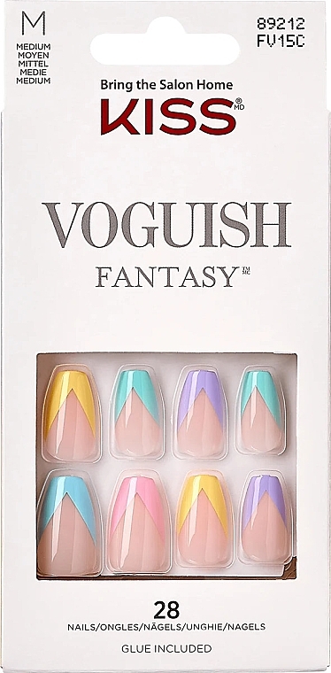 Zestaw sztucznych paznokci, rozmiar M - Kiss Voguish Fantasy Candies — Zdjęcie N1