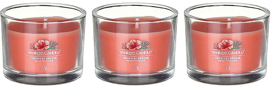 Zestaw świec zapachowych - Yankee Candle Tropical Breeze (candle/3x37g) — Zdjęcie N2
