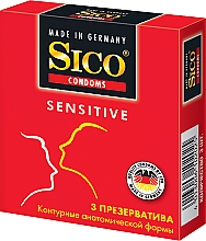 Kup Prezerwatywy Sensitive, wyprofilowany kształt, 3 szt. - Sico