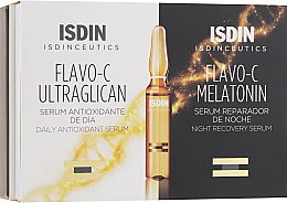 Zestaw - Isdin Isdinceutics Flavo-C Pack 10 Ultraglican 10 Melatonin Ampoules (ser 10 x 2 ml + ser 10 x 2 ml) — Zdjęcie N1