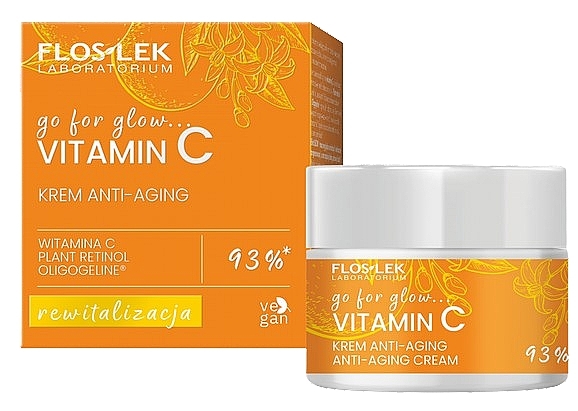 Przeciwstarzeniowy krem do twarzy z witaminą C - Floslek Go For Glow Anti-Aging Cream — Zdjęcie N1