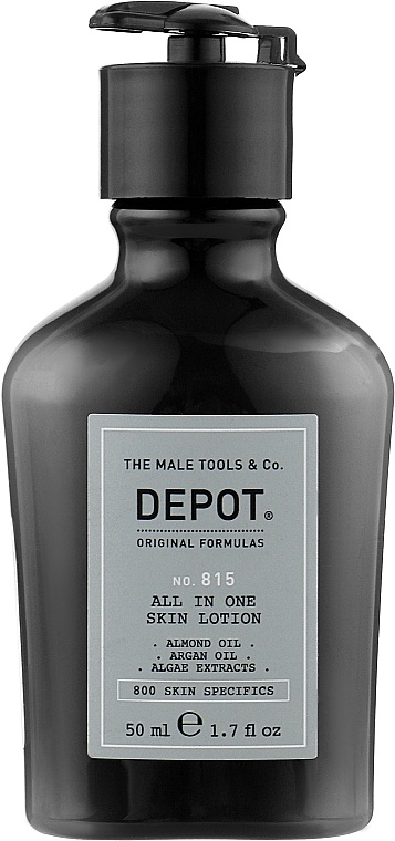 Ochronny lotion z olejami migdałowym i arganowym i aloesem dla mężczyzn - Depot No 815 All In One Skin Lotion — Zdjęcie N1