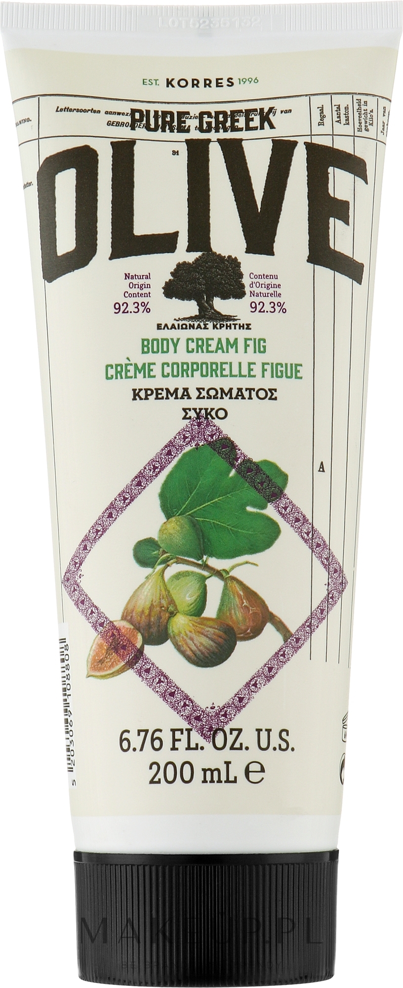 Krem do ciała Figa - Korres Pure Greek Olive Body Cream Fig — Zdjęcie 200 ml
