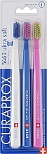 Zestaw szczoteczek do zębów, 5460 Ultra Soft, biała, błękitna, różowa - Curaprox — Zdjęcie N1