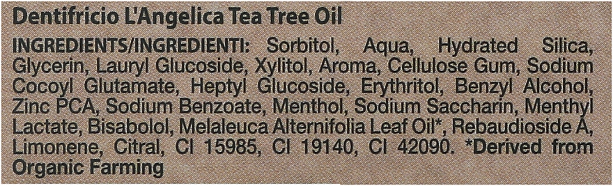 Pasta do zębów z olejkiem z drzewa herbacianego - L'Angelica — Zdjęcie N3