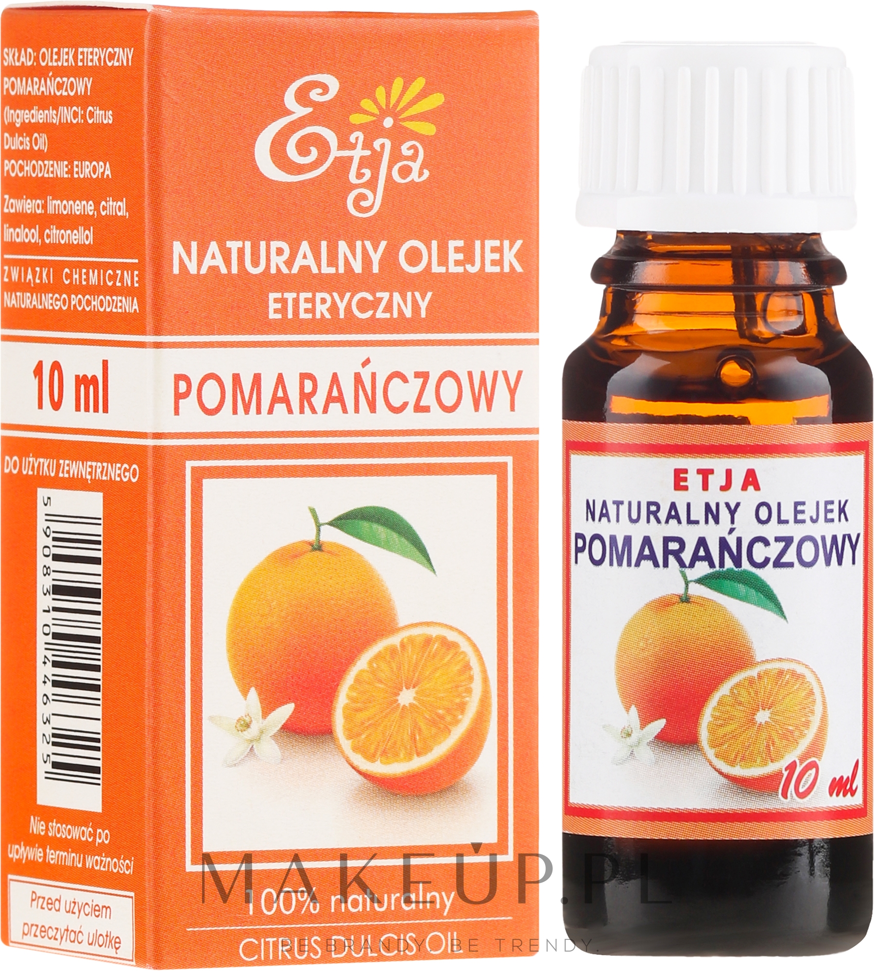 Naturalny olejek pomarańczowy - Etja Natural Citrus Dulcis Oil — Zdjęcie 10 ml