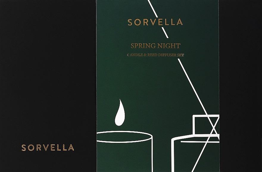 Zestaw podróżny - Sorvella Perfume Home Fragrance Spring Night (aroma diffuser/120ml + candle/170g) — Zdjęcie N1