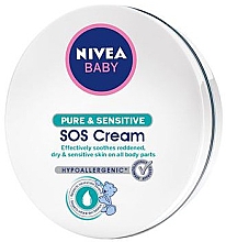 Kojący krem dla niemowląt - NIVEA BABY Pure & Sensitive SOS Cream — Zdjęcie N1