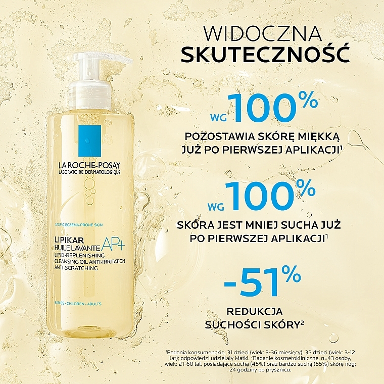 PRZECENA! Oliwka do kąpieli do skóry suchej, wrażliwej i problematycznej - La Roche-Posay Lipikar Cleansing Oil AP+ * — Zdjęcie N4