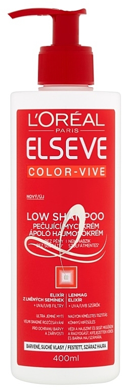 Szampon pielęgnacyjny do włosów suchych i farbowanych - L'Oreal Paris Elvive Color-Vive Low Shampoo — Zdjęcie N1