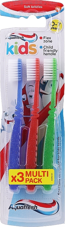 Zestaw szczoteczek do zębów dla dzieci, opcja 1 - Aquafresh Kids Triple Pack Soft — Zdjęcie N1