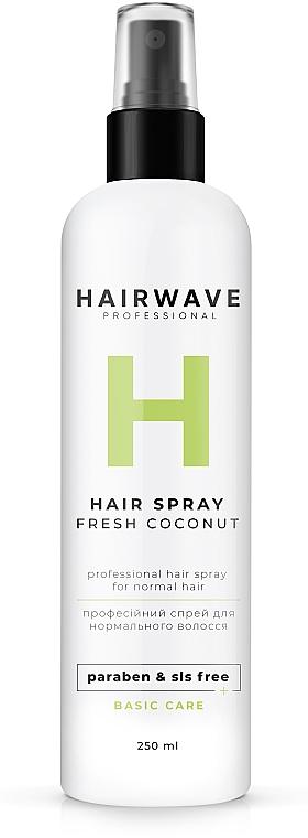 Kokosowy spray do włosów normalnych - HAIRWAVE Hair Spray Fresh Coconut — Zdjęcie N3