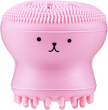 Kup Silikonowa szczoteczka do mycia twarzy, różowa - Deni Carte