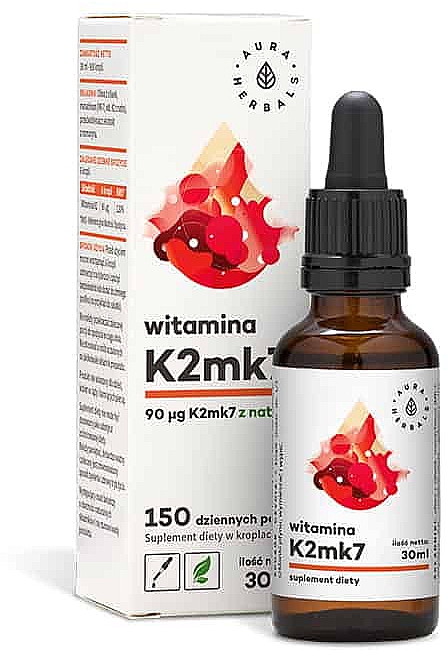 Suplement diety Witamina K2MK7 90mcg - Aura Herbals Vitamin K2MK7 90mcg — Zdjęcie N1