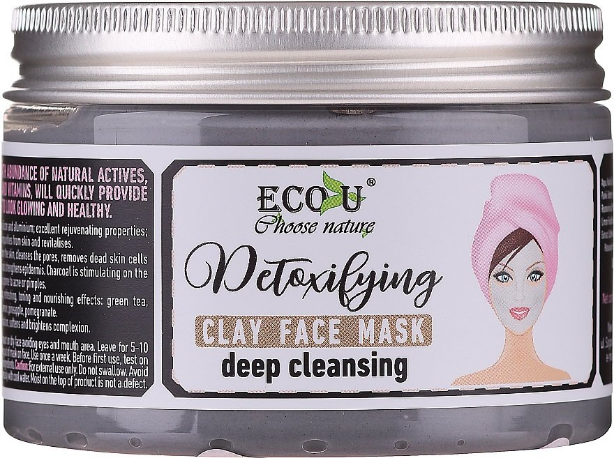 Detoksykująca głęboko oczyszczająca maska glinkowa do twarzy - Eco U Detoxifying Deep Cleansing Clay Face Mask — Zdjęcie N2