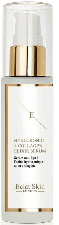 Przeciwzmarszczkowe serum do twarzy z kwasem hialuronowym - Eclat Skin London Hyaluronic Acid & Collagen Elixir Serum — Zdjęcie N2