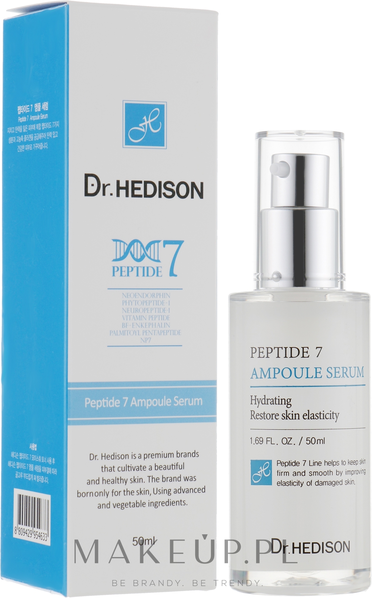 Nawilżające serum ampułkowe z peptydami - Dr.Hedison Peptide 7 Serum — Zdjęcie 50 ml