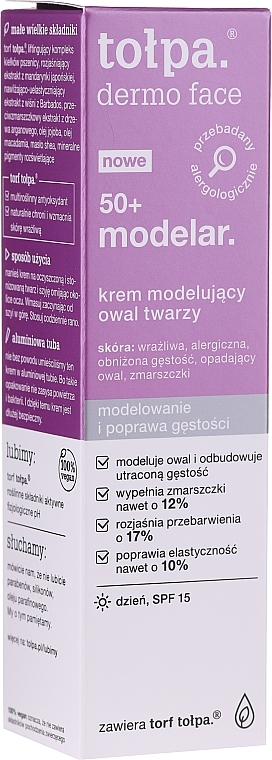 PRZECENA! Krem modelujący owal twarzy - Tołpa Dermo Face Modelar 50+ Cream SPF15 * — Zdjęcie N2