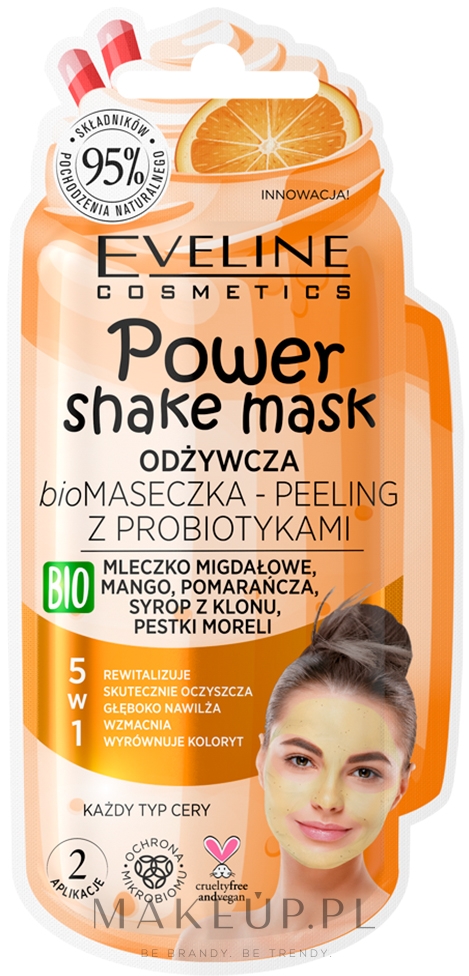 Odżywcza maseczka-peeling z probiotykami - Eveline Cosmetics Power Shake Mask  — Zdjęcie 10 ml