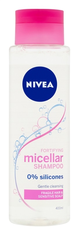 Wzmacniający szampon micelarny z lilią wodną do włosów łamliwych i wrażliwej skóry głowy - NIVEA Fortifying Micellar Shampoo for Fragile Hair  — Zdjęcie N1