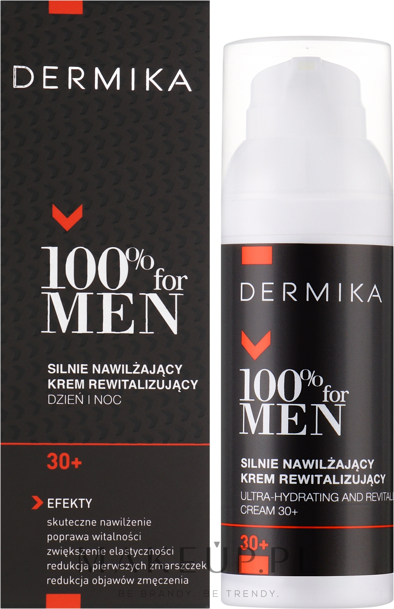 Rewitalizujący krem silnie nawilżający dla mężczyzn 30+ - Dermika 100% For Man — Zdjęcie 50 ml