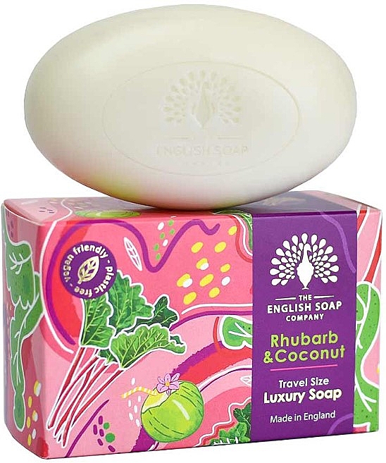 Mydło Rabarbar i kokos - The English Soap Company Travel Rhubarb & Coconut Burst Mini Soap — Zdjęcie N1