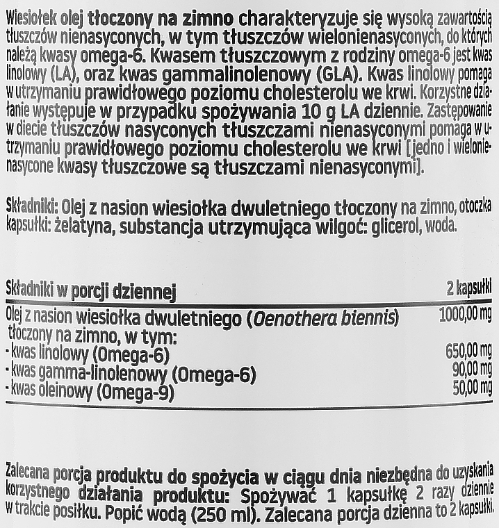 Suplement diety Olej z wiesiołka, 60 szt. - Pharmovit Clean Label — Zdjęcie N2
