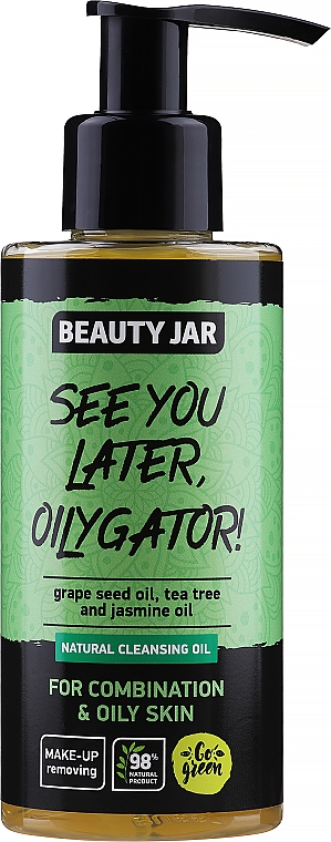 Oczyszczający olejek do skóry mieszanej i tłustej - Beauty Jar Natural Cleasing Oil See You Later, Oilygator!
