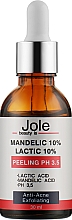 Peeling do twarzy z kwasem migdałowym i mlekowym - Jole Mandelic 10%+ Lactic 10% Peeling pH 3,5 — Zdjęcie N1