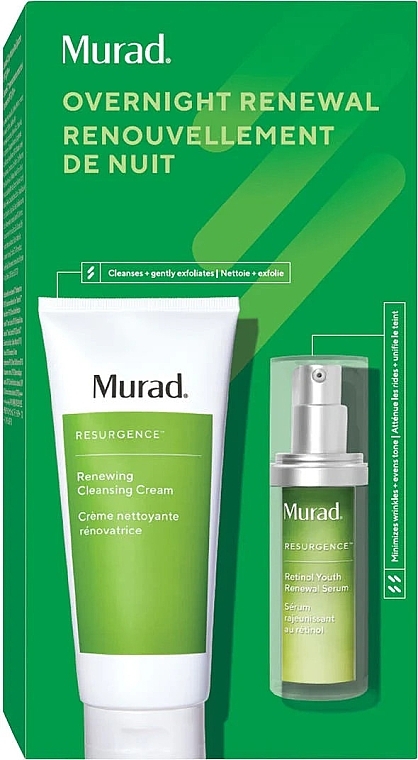 Zestaw - Murad Resurgence Overnight Renewal Set (cl/cream/200ml + f/ser/30ml) — Zdjęcie N1