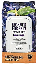Kup Nawilżające chusteczki oczyszczające do twarzy Winogrono - Superfood For Skin Fresh Food Facial Cleansing Wipes