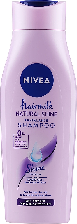 Szampon do włosów nadający połysk z mleczkiem migdałowym i ekstraktem z magnolii - Nivea Hair Milk Natural Shine Ph-Balace Shampoo — Zdjęcie N5