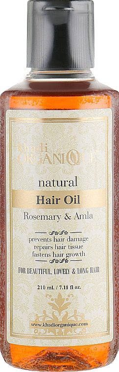 Naturalny ajurwedyjski olejek do włosów Amla i rozmaryn - Khadi Organique Rose Mary Amla Hair Oil