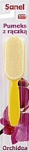 Kup Pumeks kosmetyczny z rączką Orchidea, żółty - Sanel