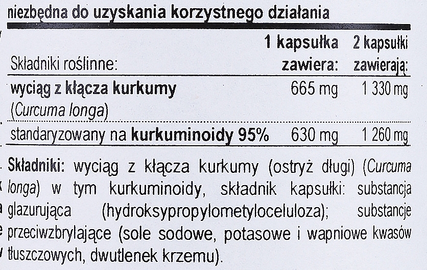 Kurkumina w kapsułkach - Now Foods Curcumin — Zdjęcie N3