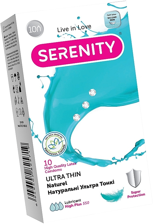 Prezerwatywy naturalne ultracienkie, 10 szt. - Serenity Ultra Thin — Zdjęcie N1