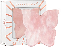 Kup Płytka Motylek do masażu twarzy Gua Sha z kwarcu różowego - Crystallove Butterfly Rose Quartz gua Sha