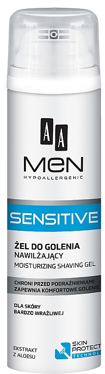 Nawilżający żel do golenia do skóry bardzo wrażliwej - AA Men Sensitive — Zdjęcie N1