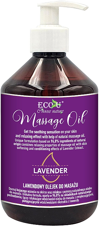 Olejek do masażu z ekstraktem z lawendy - Eco U Lavender Massage Oil — Zdjęcie N3